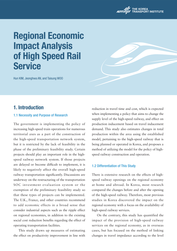 Regional Economic Impact Analysis of High Speed Rail Service - KOTI ...